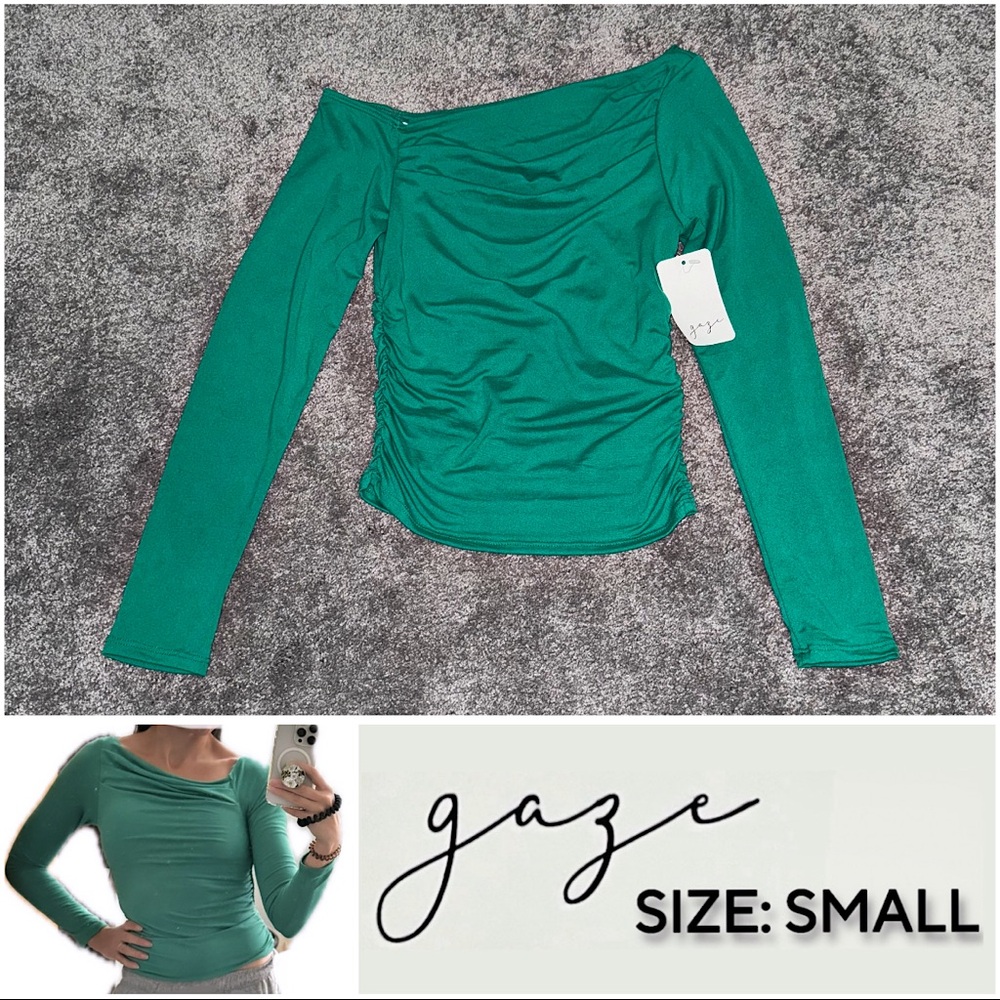 NWT - GAZE - Long Sleeve Womens Top Shirt - SMALL